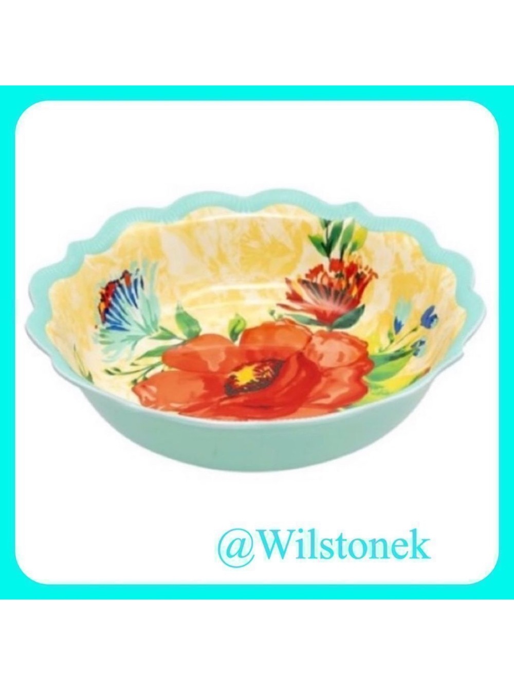 The Pioneer Woman Delaney Melamine Dinner Bowl Teal 8.66 inches